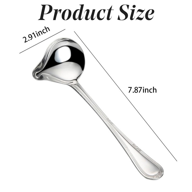 Generic Ladle Spoon, Silver, 1 pc, Stainless Steel, Classic, 7.87