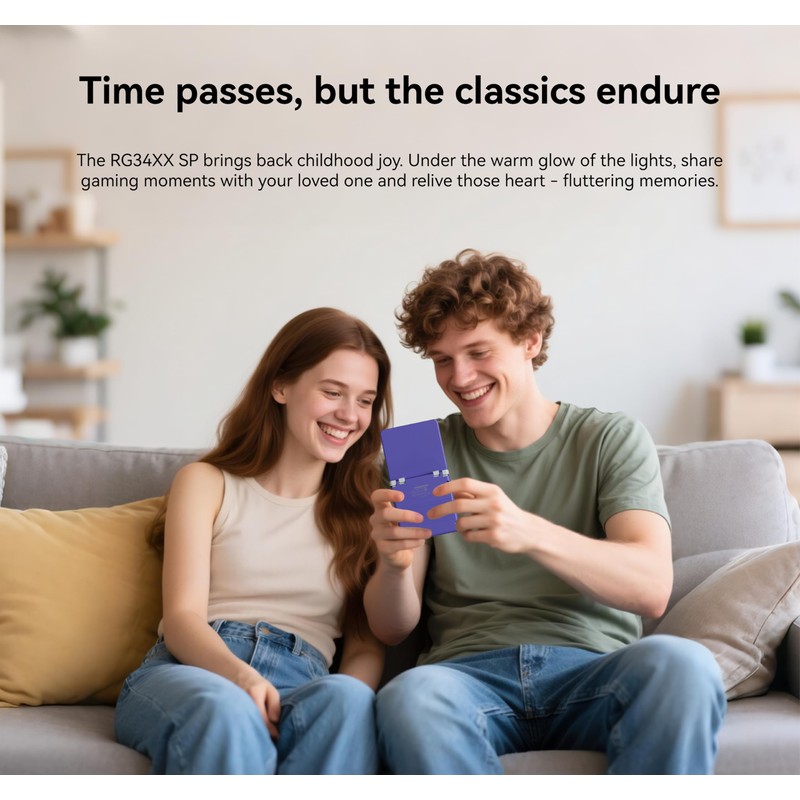 RG34XXSP, Retro Gaming Console – Flip Design, 3.4'' IPS Screen,