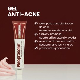 Neoprosone Gel Forte Antimanchas con Alfa Arbutina para Rostro Especial para Acne Acido Salicilico Adapaleno Seca Granos Puntos Negros Ilumina Rostro Anti-Imperfecciones Controla Bacterias 30gr