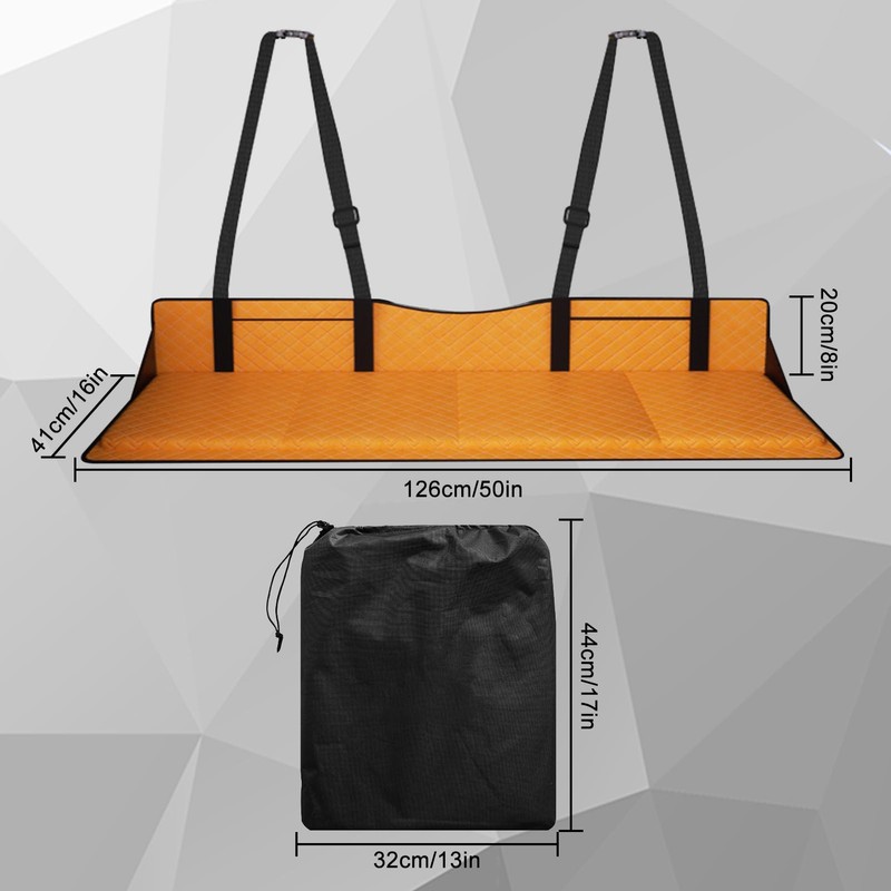 WODHMIEY Foldable Car Rear Seat Extender, Leather Seat Mattress for