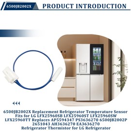 6500JB2002X Refrigerator Temperature Sensor Fits for LG Refrigerator, LG Temperature Sensor Bundle for LG Refrigerators, Replace Part Number AP5594347 PS3636270 6500JB2002P 2651043 AH3636270 EA3636270