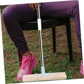 IWOWHERO 2pcs Deck Brush for Efficient Moss and Grass Removal Heavy Duty Coppered Wire for Concrete Roofs and Patios -Handled Cleaning Tool for Outdoor