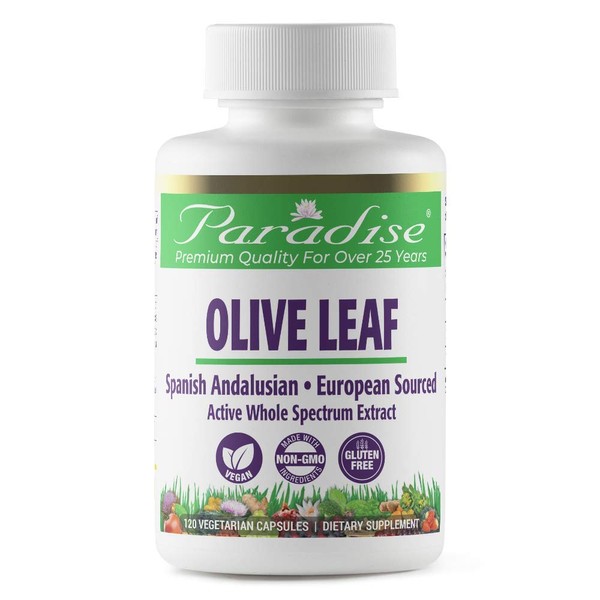 Paradise Herbs Olive Leaf Extract, Vegan, Non GMO, Gluten Free, 120 Capsules
