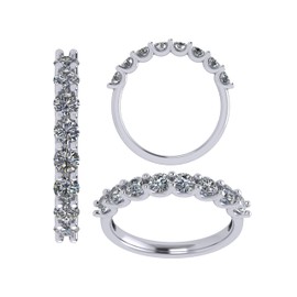 NANA Jewels Womens Pure Brilliance Zirconia Simulated Diamond Band Ring, Rhodium Plated Sterling Silver, Size 7