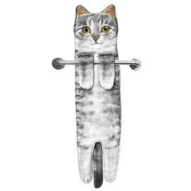 Cat Funny Hand Towels for Bathroom Kitchen - Cute Decorative Cat Decor Hanging Washcloths Face Towels Super Absorbent Soft - Mothers Day Easter House Warming Birthday Gifts for Women Cat Lovers
