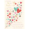 Son and Daughter-in-Law Anniversary Card - Floral Love Hearts Design