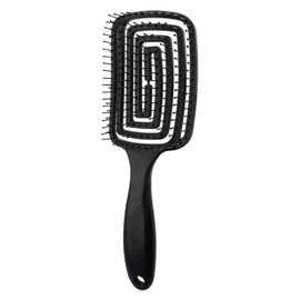Hair Brush Dry Wet Hair Brush Detangling for Fine, Thick, Curly Hair - Curved and Vented Hair Brush for Women, Men or Kids Faster Blow Drying Styling Professional Paddle Vent detangler (Black)