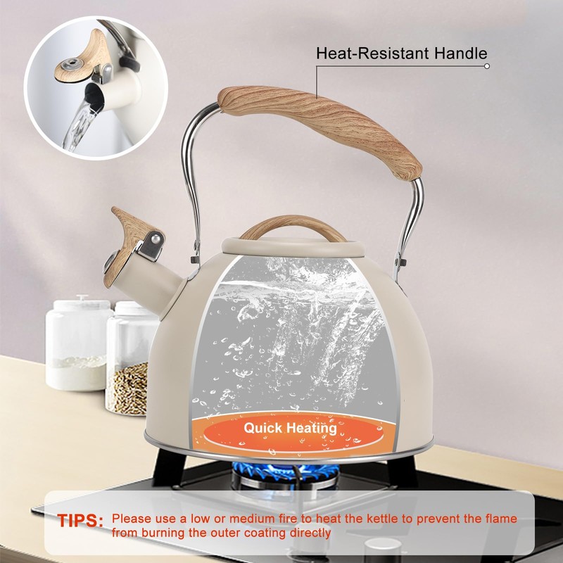 Tea Kettle, Vegoran 100 OZ / 3 Liter Whistling Tea