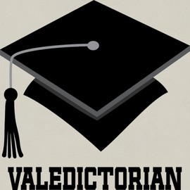 CafePress Valedictorian Grad Hat Canvas Tote Top Zipper Closure