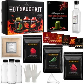 Hot Sauce Making Kit - 3 Variety Peppers (Mild to Hot) with Accessories to Make Your Own Hot Sauce Kit For Adults - Fun Hobby Project DIY Cooking Kit for Men, Dad, Brother, Women, Mom Gift Set