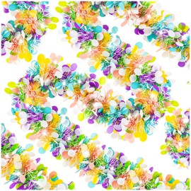 6 guirnaldas de oropel de Pascua, guirnaldas de flecos coloridas de 40.3 pies, guirnaldas colgantes de Pascua, decoraciones para fiestas de Pascua, bodas, Año Nuevo, decoración interior y exterior