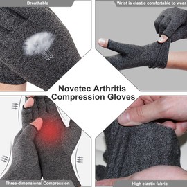 Novetec 2 Pairs Arthritis Compression Gloves for Women Men for Rheumatoid, Osteoarthritis, Carpal Tunnel Pain,Computer Typing