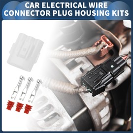 INFINAUTO 3 Pin Car Electrical Wire Connector Plug Housing Kits, 2mm Series Car RV Truck Female Wire Terminal Connector White, 1 Set