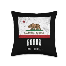 BORON - Clothing and Merch Boron-California | Cali City Souvenir-CA Flag-Throw Pillow, 16x16, Multicolor