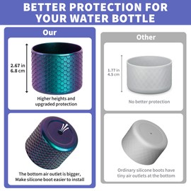 Diumepo Silicone Boot for Owala Water Bottle 32 oz, Anti-Slip Protective Sleeve for Owala Twist,FreeSip and Flip Stainless Steel Water Bottle,BPA Free (Navy)