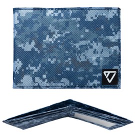 TechLead Ultra Slim Wallet (thin, minimalist, urban camouflage, modern travel design for men and women) (Digital Blue)