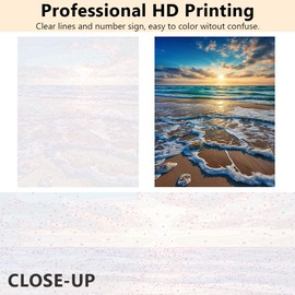 TISHIRON DIY Paint by Numbers, Beach Adults' Paint-by-Number Kits on Canvas, Sunset Over The Sea Paint by Numbers Kit for Adults Kids and Beginner, 16X20 Inch Frameless Adult Paint by Numbers