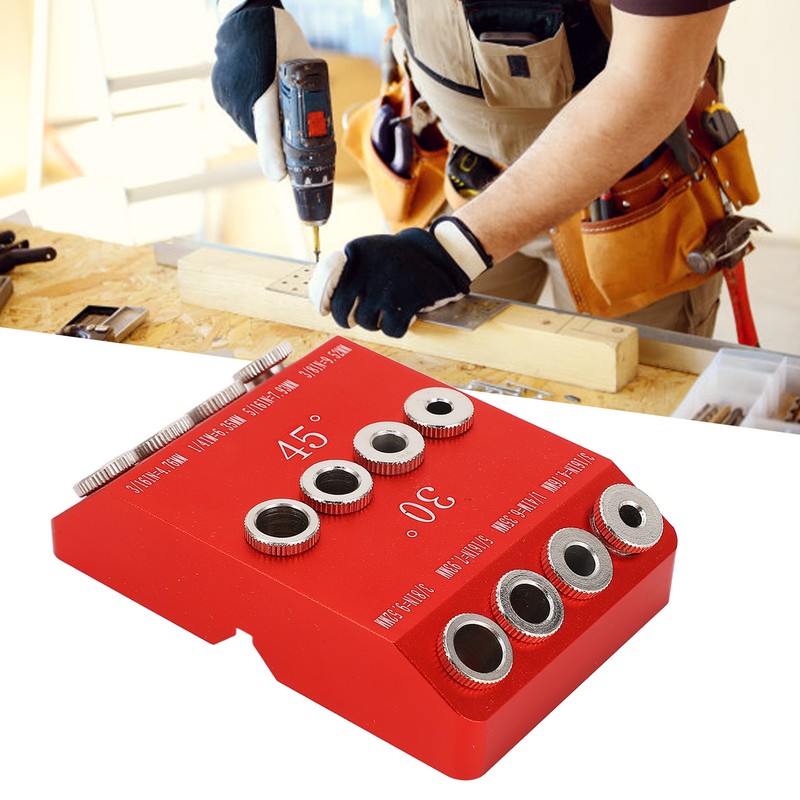 Pocket Hole Jig 30° 45° 90° Holes Drill Guide Drilling