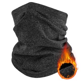 HEGGCOOE Winter Neck Warmer Snood for Men & Women,Unisex Windproof Fleece Neck Gaiter Face Cover Scarf for Outdoor Sport Motorcycle Skiing Running Cycling (Grey)