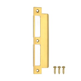 uxcell Door Strike Plate, 195mm x 40mm 201 Stainless Steel Latch Deadbolt Strike Plate for Door Frame Door Jamb, Gold
