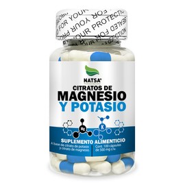 Citratos de Magnesio y Potasio 100 Cápsulas, Calidad Premium