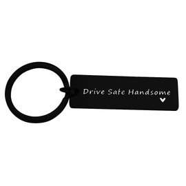 Beeshion Drive Safe Keychain for Men - New Driver Gift for Trucker Dad/Boyfriend, Husband - Fathers Day - Handsome BL