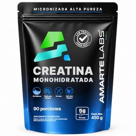 AMARTE LABS | Creatina Monohidratada Micronizada En Polvo 450g 90 Porciones