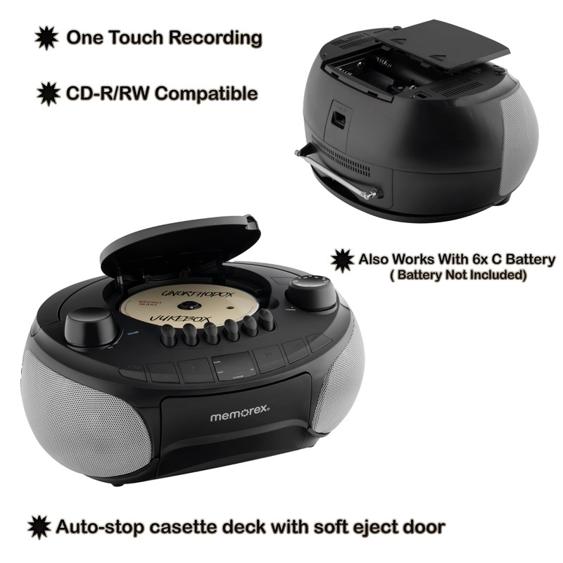 Memorex AM/FM Top Loading CD Player | Portable Stereo with