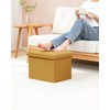 B FSOBEIIALEO Storage Ottoman Cube, Linen Folding Foot Rest Ottomans