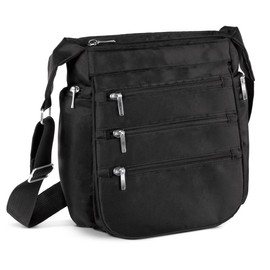 Easylife RFID-Blocking Travel Pouch Handbag (Black). Travel Wallet Organiser with 3 Pockets. Travel Document Pouch (H25 x W23 x D9cm). RFID Travel Document Wallet Organiser - Fully Guaranteed | Black