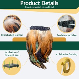 6.5FT Feathers for Chick Brooder Heating Plate, Cuttable Feather are as Warm as a Hen, Compatible with Most Chick brooders