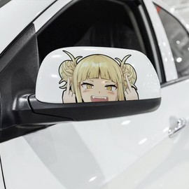 Pure Print Cut Anime Peeker Car Sticker - Himiko Toga Hero Design - Pack of 2, 9 x 6 cm