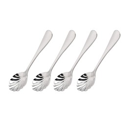 BESTONZON Set of 4 Creative Stainless Steel Shell Shape Dessert Spoon Tea Spoon Ice Coffee Spoon