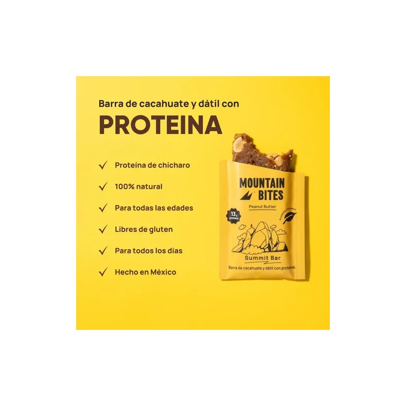 Barras De Proteina Mountain Bites - Peanut Butter - 10pz