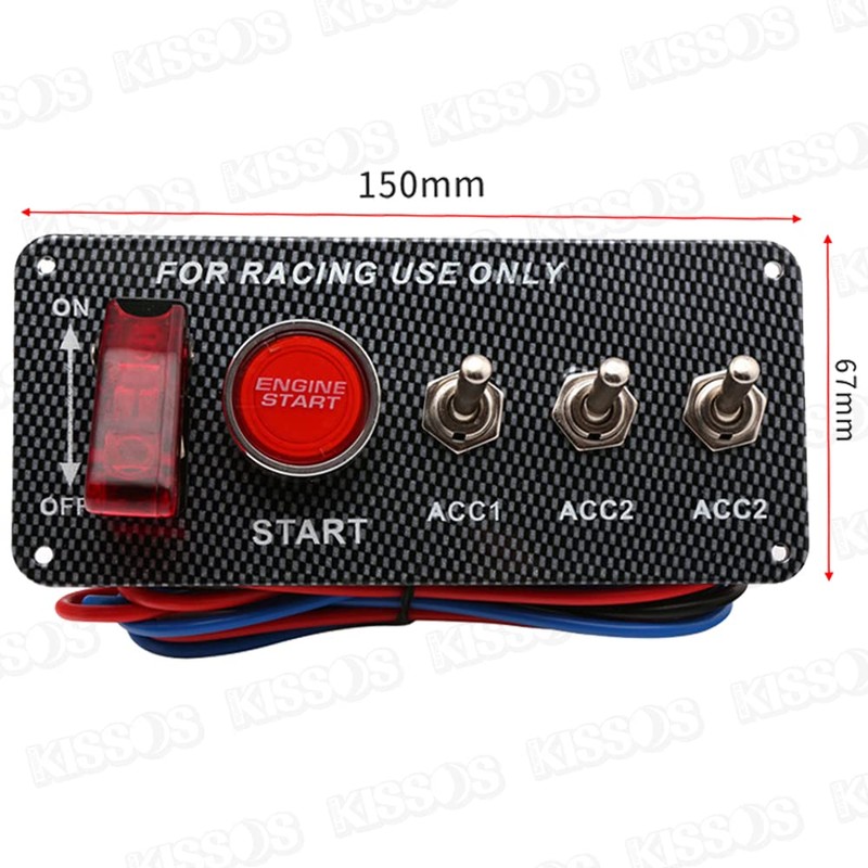Switch, Racing Panel, Carbon Style, Push Start, Toggle Switch, Universal