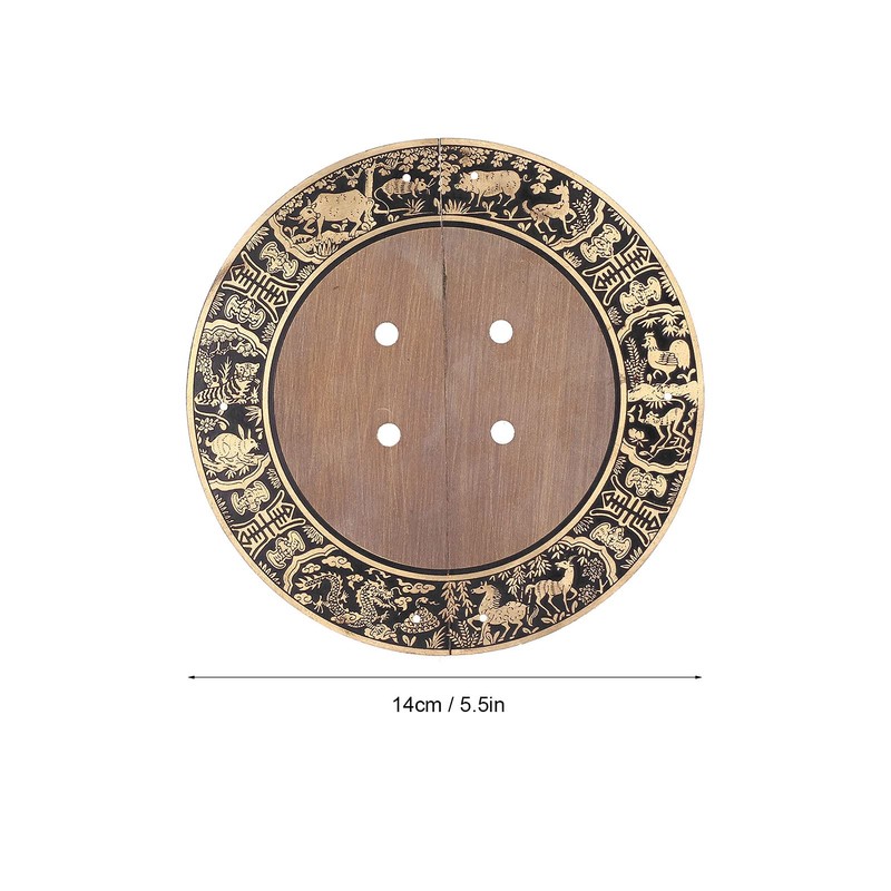 QANYEGN Round Shape Brass Cabinet Handle, Chinese Style Retro Round