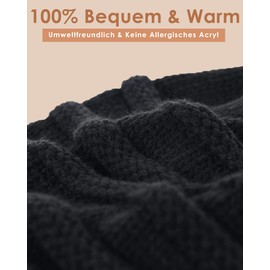 FURTALK Women's Knitted Slouch Beanie Hat, Street Style Chunky Knit Winter Hat, Classic Soft Winter Beanie - black