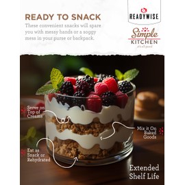 READYWISE - Simple Kitchen Freeze Dried Raspberries, 22 Servings, Vegan, Gluten Free, Healthy Snack, Survival Food, Dried Fruit, Raspberries