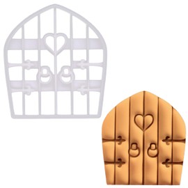 BAKERLOGY Double Fairy Door Cookie Cutter - Detailed Cookie Cutter Design for Baking and Crafting, Ideal for Fondant, Dough, Clay