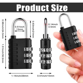 Kenning 30 Pcs 3 Digit Combination Padlocks Black Silver Gym Locker Lock Resettable Combination Lock with Key Waterproof Employee Small Padlock for Travel Luggage Backpacks Case Cabinets