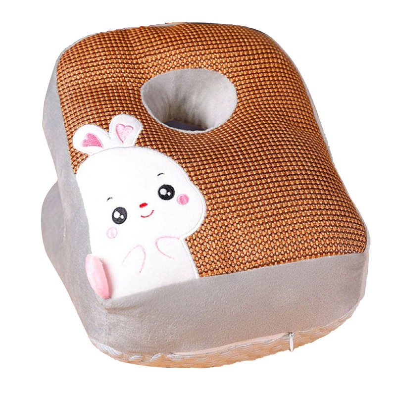 Desk Pillow Cartoon Style Breathable Double Sided Rattan Mat Soft