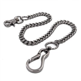 Uniqsum Big clasp Heavy wallet chain Thick Curb Cuban Biker Key Jean Chain SJ47 (Gun-Metal)
