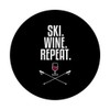 Ski Wine Repeat - Red Wine Glass & Ski Poles
