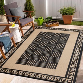 YONILE Outdoor Rug 5x8 ft Waterproof, Reversible Outdoor Plastic Straw Rug for Patios Clearance, Outdoor Area Rug Carpet RV Mat for Camping Backyard Deck Porch