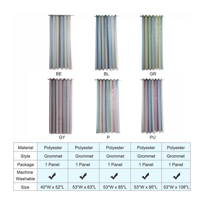 Star Curtains Stars Blackout Curtains for Kids Girls Bedroom Living