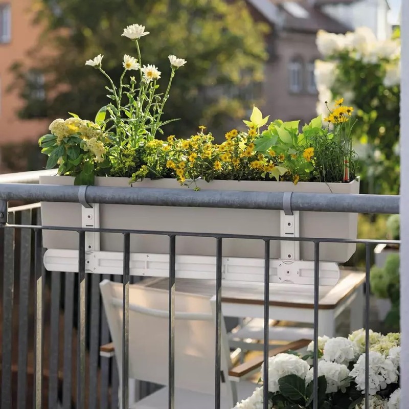 LECHUZA -Accessories Balcony Box Holder Support for Balconera 80-100 White,