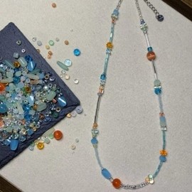 청량한 기본 비즈 목걸이 초커 모던 수정 여름 유리 (WFJDJVM) Refreshing Basic Beaded Necklace Choker Modern Crystal Summer Glass (WFJDJVM)