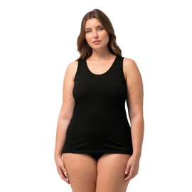 Ulla Popken Women's Bodyforming, Wide Straps Vests, black