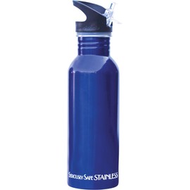 New Wave Enviro Tinted Stainless Steel Water Bottle, 600mL Capacity, Flip & Sip Cap for Easy Hydration, Durable and Lightweight Design, Vibrant Blue Finish