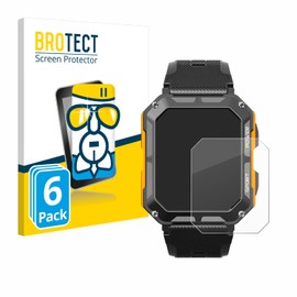 BROTECT Protective Glass for Njord Gear The Indestructible Smartwatch (Pack of 6) Protective Film Tempered Glass [Extremely Scratch-Resistant 9H, Anti-Fingerprint, Ultra Transparent]